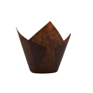 Large Tulip Muffin Wrap Brown (Even Peak) (2500 per carton)